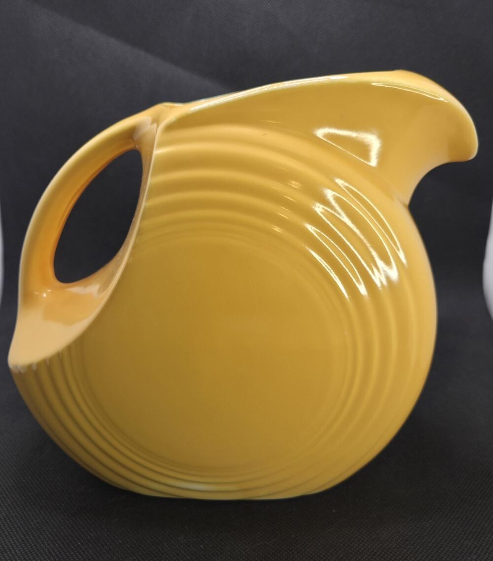 Fiesta Disc Pitcher Yellow Large 2 Quart 7.5 Inch MCM Style USA Made